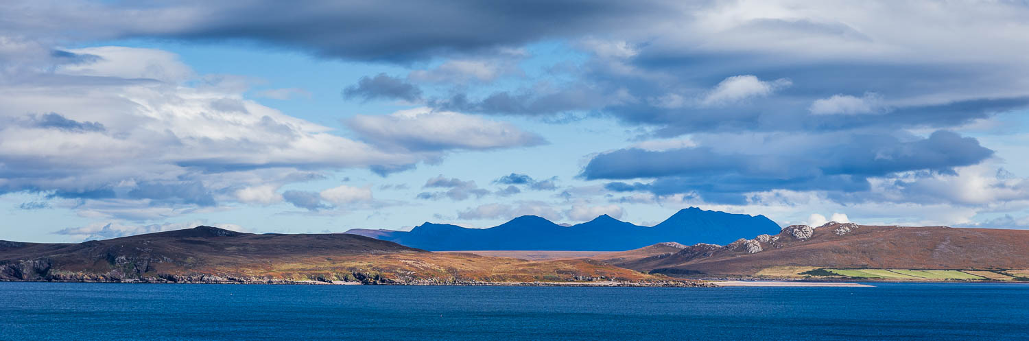 Showing the view from Mellon Udrigle, looking to Beinn Grobhlach with Canon R6 camera